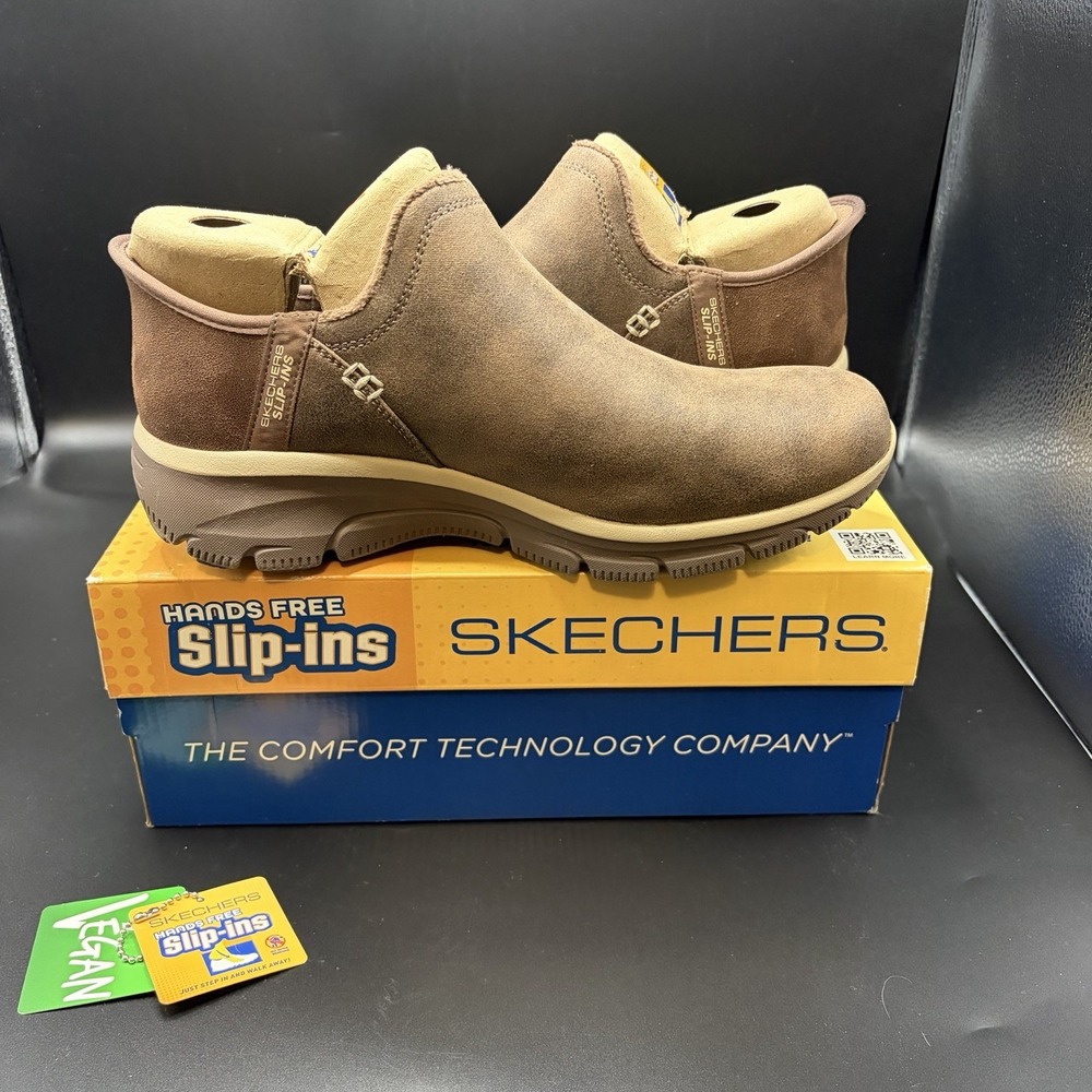 Womens Skechers Easy Modern Hour SlipOn Chocolate Shoes Hands Free MemoryFoam 9M